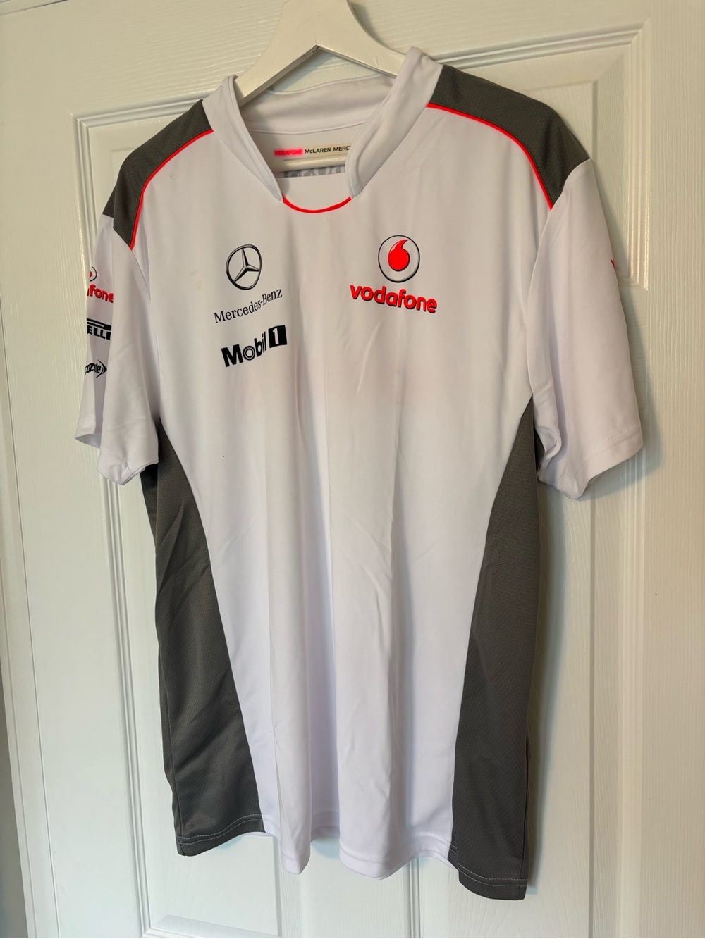 Mercedes-Benz Racing Logo White Tee with Mobil 1 Accents